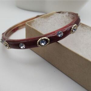 Red gloss Indonesian bangle crystal rhinestone bracelet B1018‎